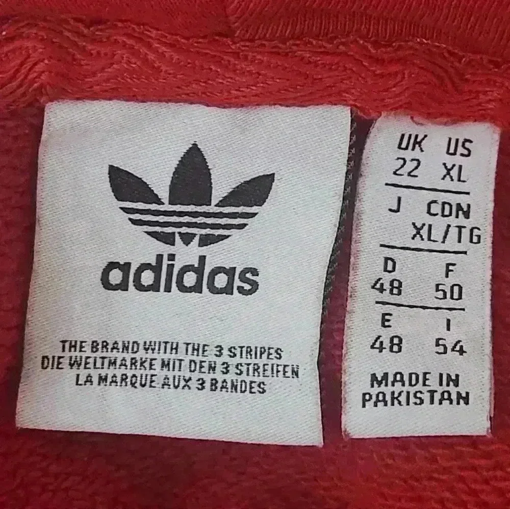 Adidas Originals Women's Red Trefoil Logo Pullover Hoodie Size XL - Picture 4 of 4